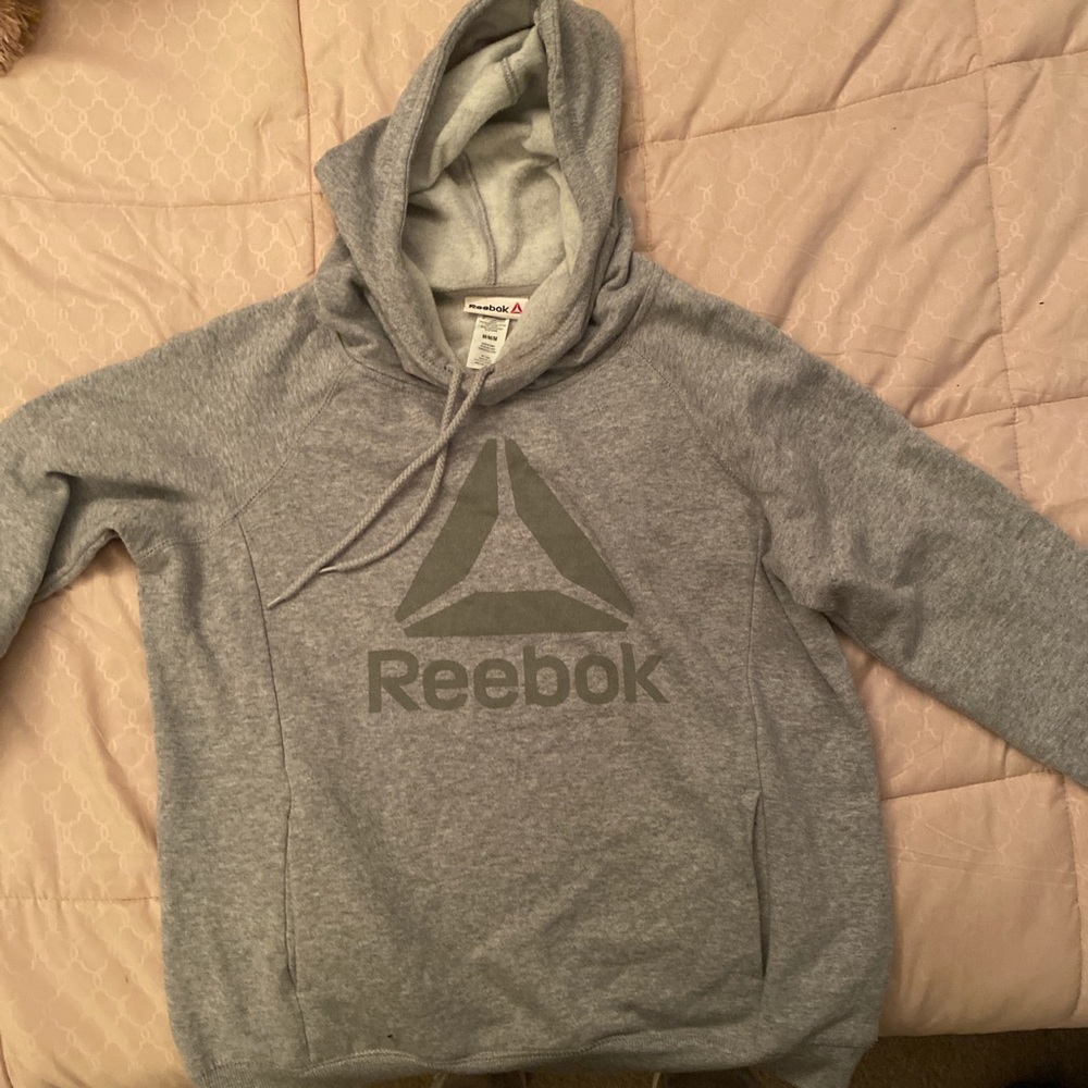 gray reebok hoodie